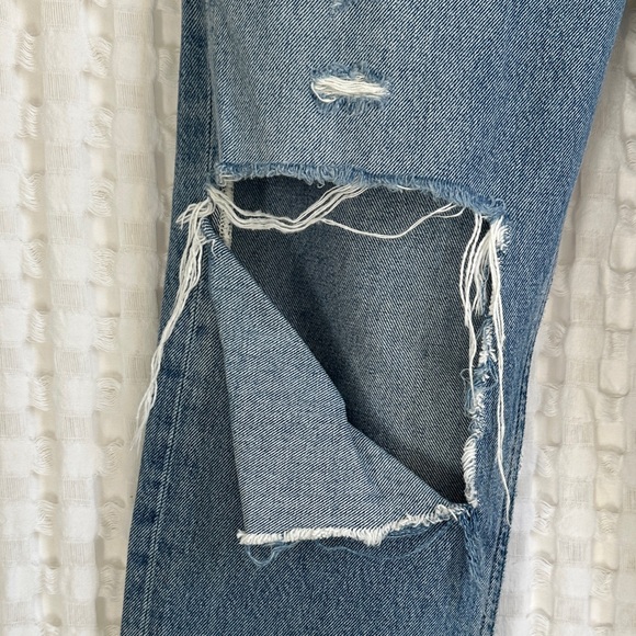Agolde Denim Straight Leg High Waisted Distressed Jeans 25 Organic Cotton - Picture 6 of 17